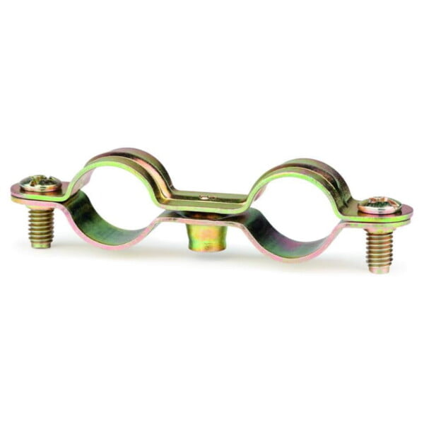 Abrazadera doble m6 - bicromatada  medida   22  m6