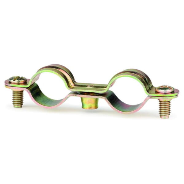 Abrazadera doble m6 - bicromatada  medida   22  m6