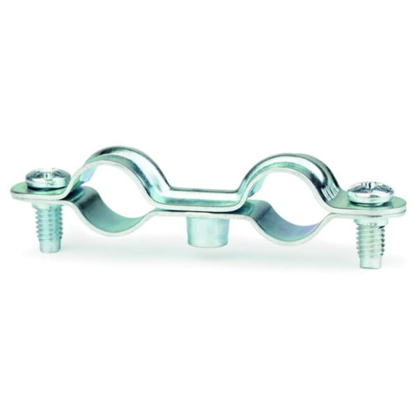 Abrazadera doble m6 - zincada  medida   12  m6