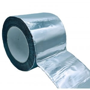 Rollo de cinta adhesiva de aluminio.