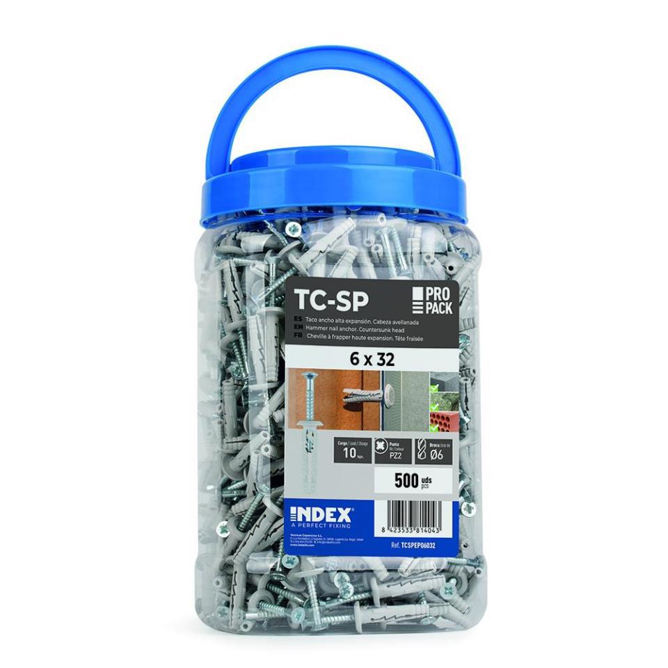 Taco clavable de alta expansión - bote de plástico