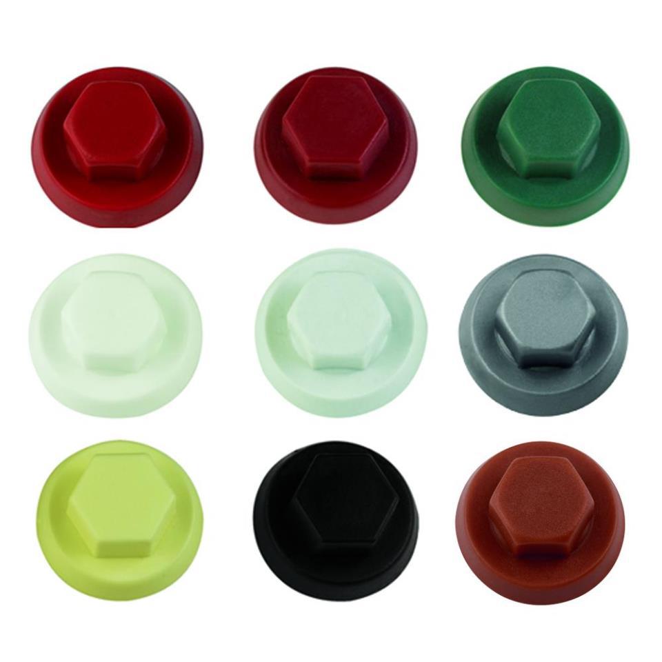 Tapón de nylon de colores para tornillos con cabez