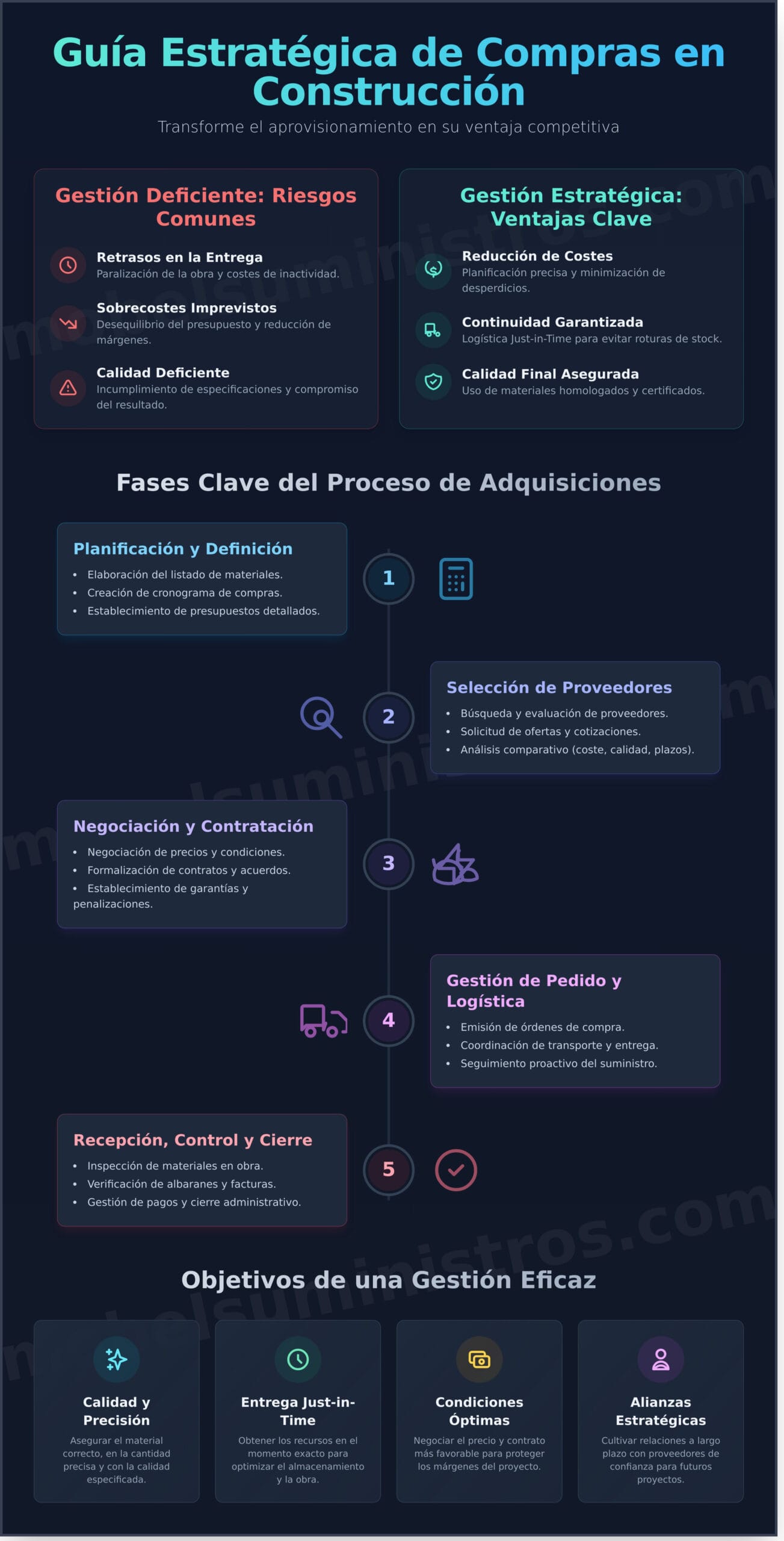 Gestión de compras para proyectos de construcción: Guía Estratégica - Infographic