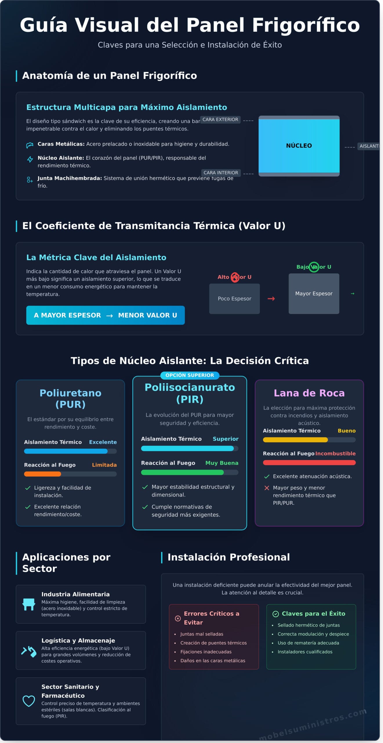 Panel Frigorífico: Guía Completa para Proyectos de Aislamiento Industrial - Infographic