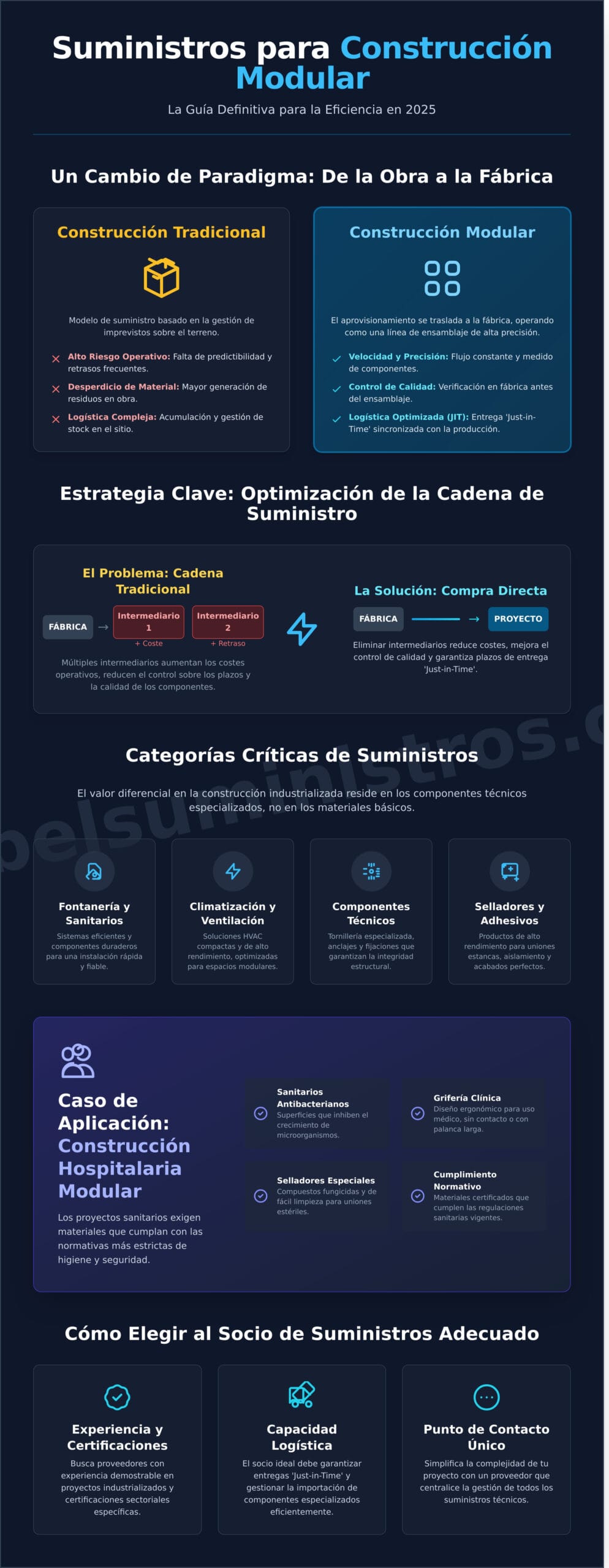 Suministros para Construcción Modular: La Guía Definitiva 2026 - Infographic