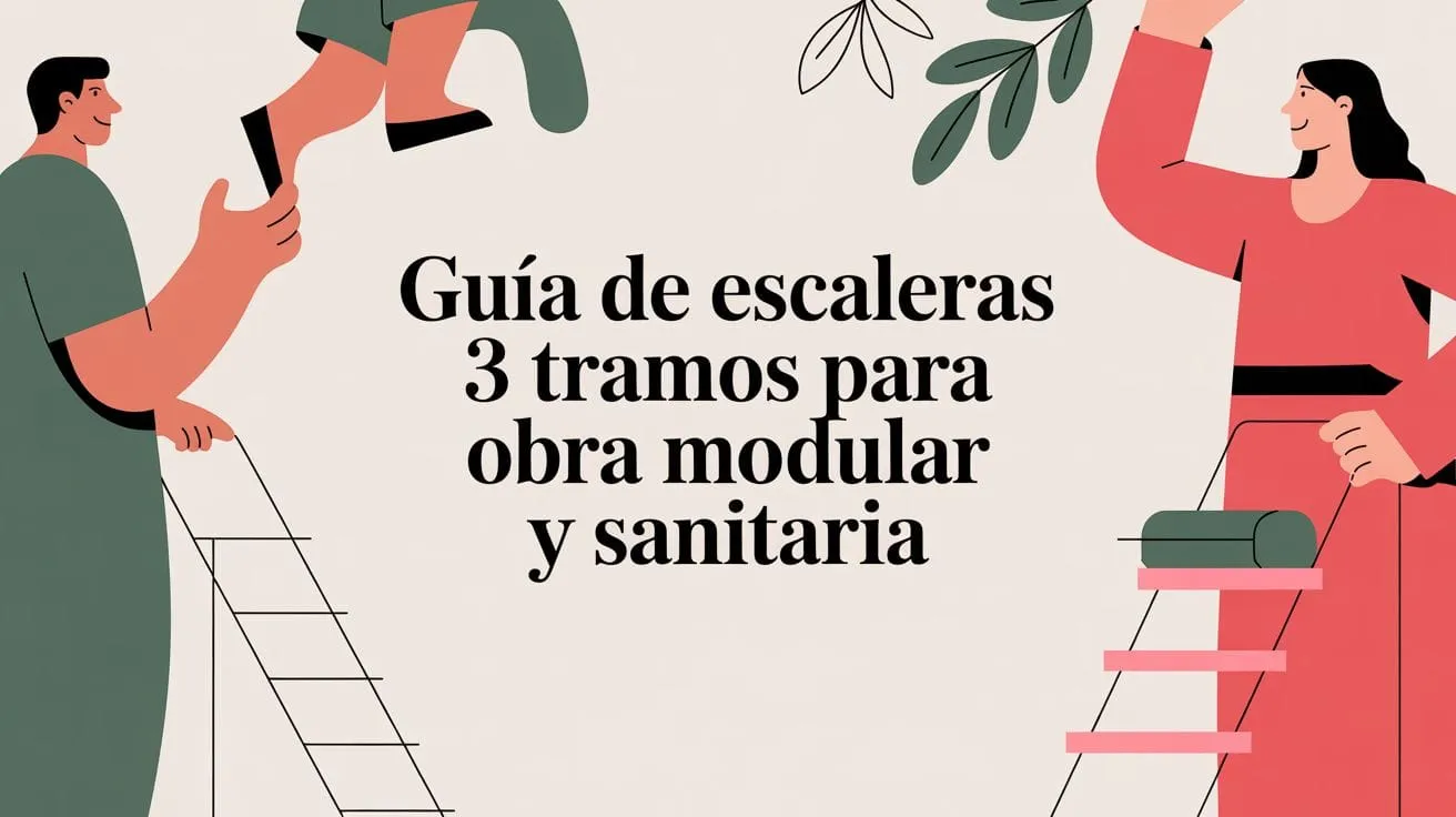Guía de guía de escaleras 3 tramos para obra modular y sanitaria