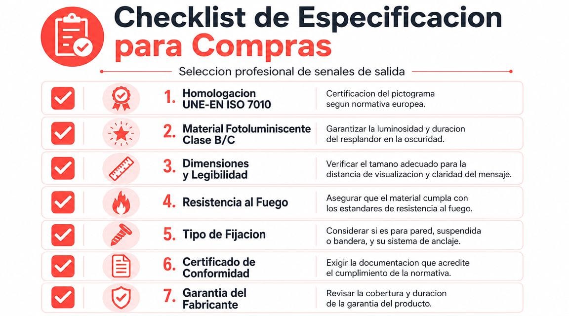 Checklist de especificación para compras profesionales