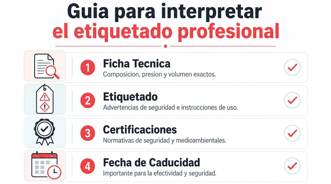 Cómo interpretar especificaciones y etiquetado profesional